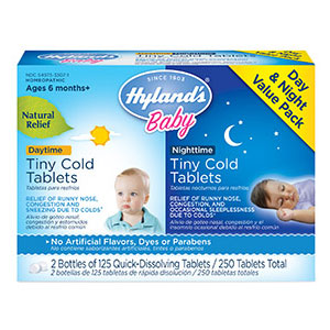 Baby Tiny Cold Tablets Day & Nighttime Value Pack, 250 Tablets, Hylands