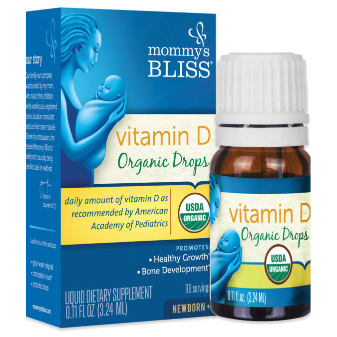 Baby Vitamin D Organic Drops, Newborn+, 0.11 oz, Mommys Bliss
