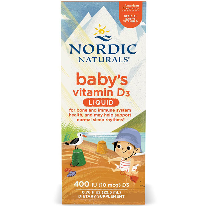 Babys Vitamin D3 Liquid, Dropper for Easy Dosing, 0.37 oz, Nordic Naturals