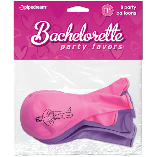Bachelorette Party Favors 11 Inch Party Balloons, Pink & Purple, 8 pc, Pipedream Products