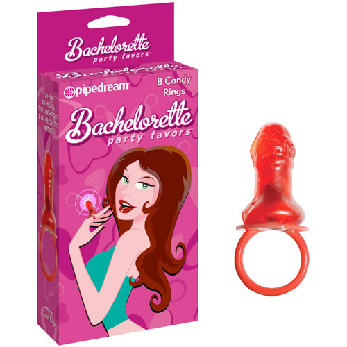 Pipedream Products Bachelorette Party Favors Candy Rings, 8 pc, Pipedream Products