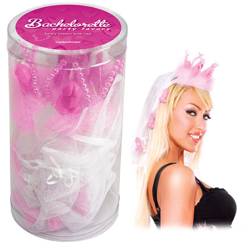 Bachelorette Party Favors Fancy Crown with Veil, Pipedream Products