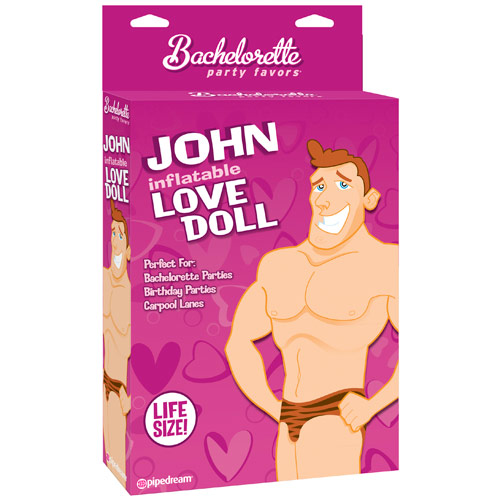 Bachelorette Party Favors John Inflatable Love Doll, Life Size, Pipedream Products