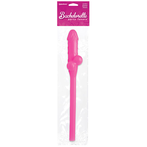 Pipedream Products Bachelorette Party Favors Jumbo Pecker Sipping Straw, 11 Inch, Pink, 1 pc, Pipedream Products