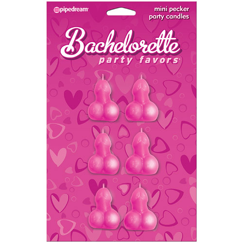 Bachelorette Party Favors Mini Pecker Party Candles, 6 pc, Pipedream Products