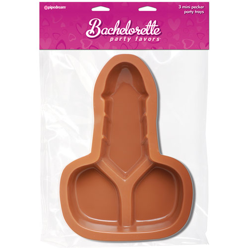 Bachelorette Party Favors Mini Pecker Party Serving Tray, 3 pc, Pipedream Products