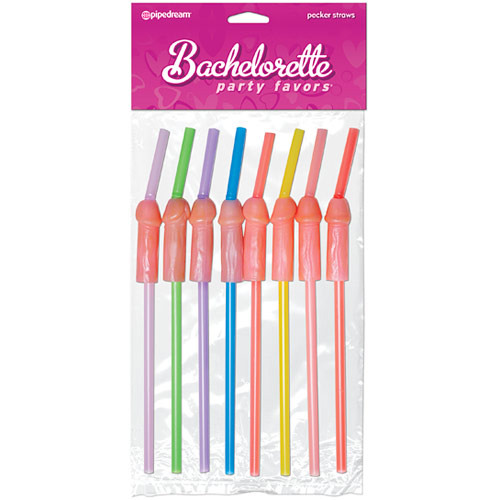 Bachelorette Party Favors Pecker Straws, 8 pc, Pipedream Products