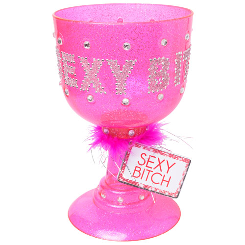 Bachelorette Party Favors Sexy Bitch Pimp Cup, Dark Pink, Pipedream Products