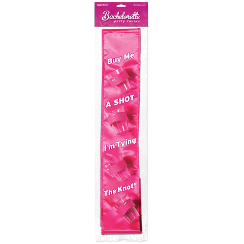 Bachelorette Party Favors Shot Glass Sash, Pink, Pipedream Products