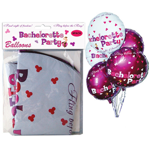 Hott Products Bachelorette Party Foil Balloons Assorted Colors, 9 Pack, Hott Products