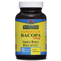 Bacopa 500 mg, 90 Vegetarian Capsules, Natures Answer