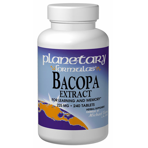 Planetary Herbals Bacopa Extract (Bacopa Monniera) 60 tabs, Planetary Herbals