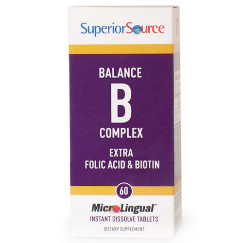 Superior Source Balance B Complex with Extra Folic Acid & Biotin, 60 Instant Dissolve Tablets, Superior Source