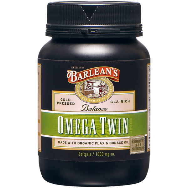 Barlean's Organic Oils Balance Omega Twin, 60 Softgels, Barlean's Organic Oils
