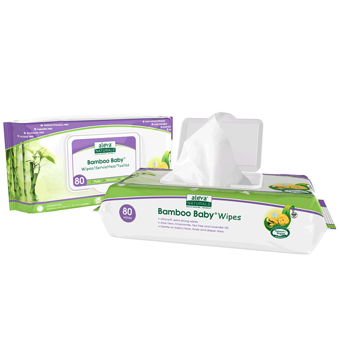 Bamboo Baby Wipes, 80 Count, Aleva Naturals