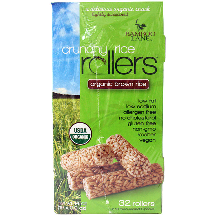 Bamboo Lane Crunchy Rice Rollers, Organic Brown Rice, 32 Rollers