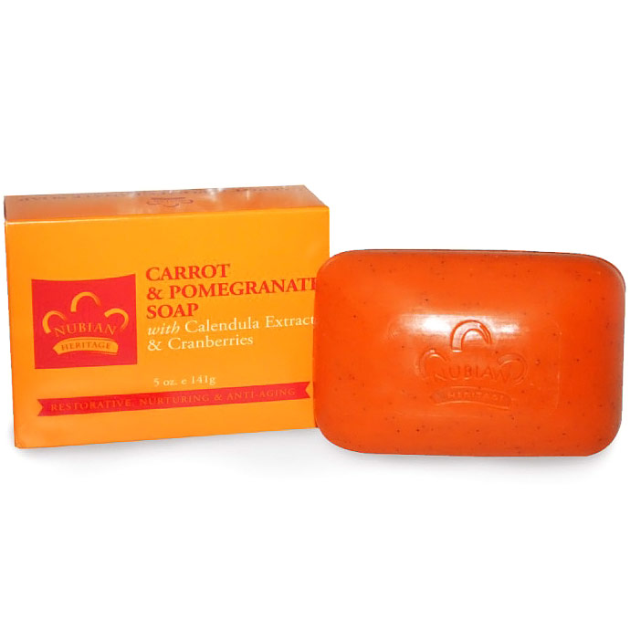 Nubian Heritage Carrot & Pomegranate Bar Soap, 5 oz, Nubian Heritage