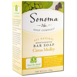 Sonoma Soap Company All Natural Moisturizing Bar Soap, Citrus Medley, 6 oz, Sonoma Soap Company