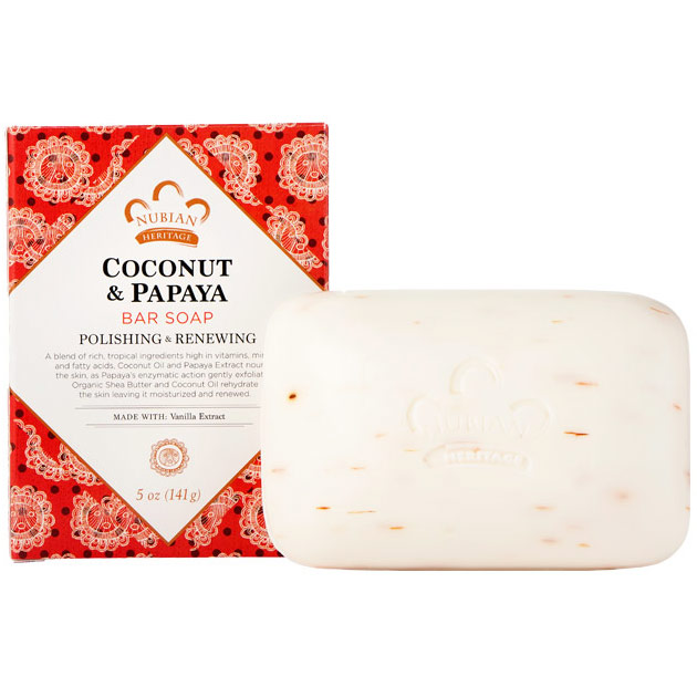 Nubian Heritage Coconut & Papaya Bar Soap, 5 oz, Nubian Heritage