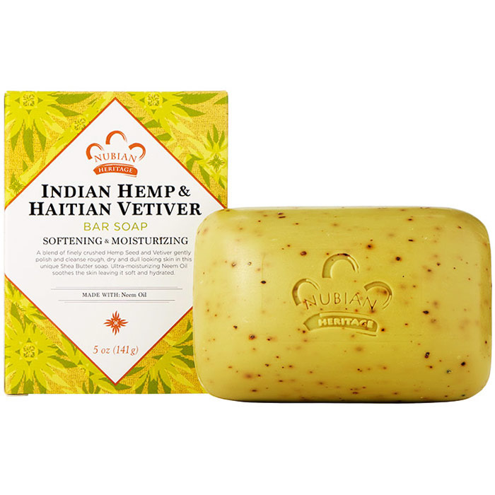 Indian Hemp & Haitian Vetiver Bar Soap, 5 oz, Nubian Heritage