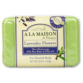 A La Maison Solid Bar Soap, Lavender Flowers, 8.8 oz, A La Maison