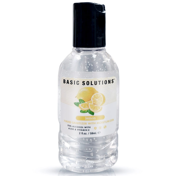 Basic Solutions Hand Sanitizer with Moisturizer, Lemon, 2 oz, Topco