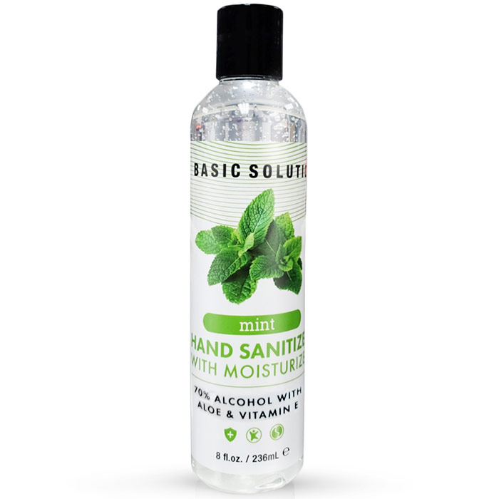 Basic Solutions Hand Sanitizer with Moisturizer, Mint, 8 oz, Topco