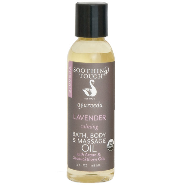 Organic Bath, Body & Massage Oil - Lavender, 4 oz, Soothing Touch