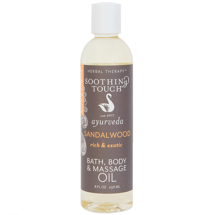 Soothing Touch Bath, Body & Massage Oil, Sandalwood, 8 oz, Soothing Touch