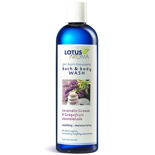 Lotus Aroma Bath & Body Wash, Lavandin Grosso & Grapefruit Essential Oils, 12.5 oz, Lotus Aroma
