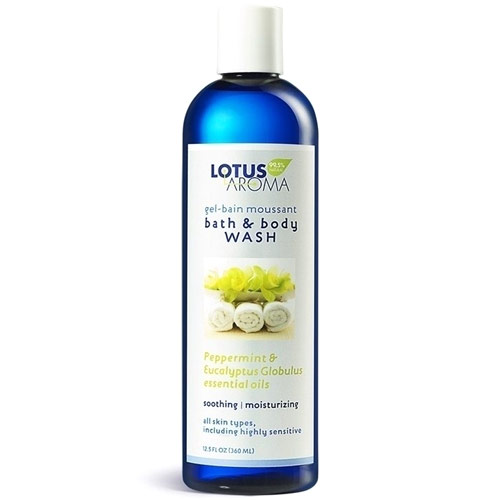 Lotus Aroma Bath & Body Wash, Peppermint & Eucalyptus Globulus Essential Oils, 12.5 oz, Lotus Aroma