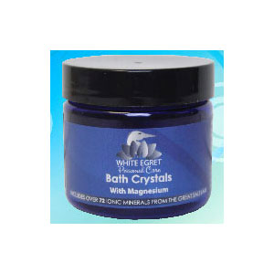 Bath Crystals with Magnesium Sample Size, 2 oz, White Egret Personal Care