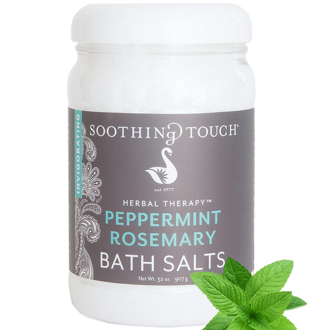 Bath Salts - Peppermint Rosemary, 32 oz, Soothing Touch