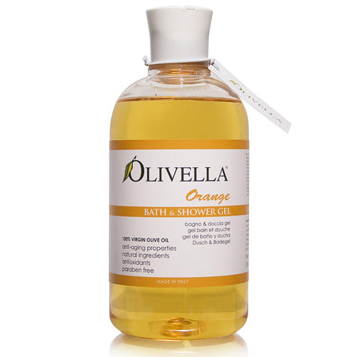 Olivella Olive Oil Bath & Shower Gel, Orange, 16.9 oz (500 ml), Olivella