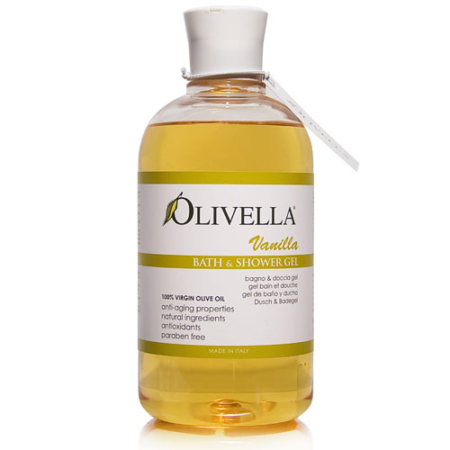 Olivella Olive Oil Bath & Shower Gel, Vanilla, 16.9 oz (500 ml), Olivella