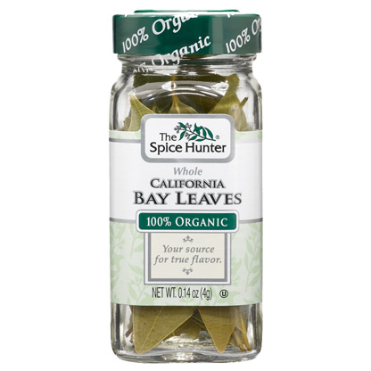 Bay Leaves, California, Whole, 100% Organic, 0.14 oz x 6 Bottles, Spice Hunter