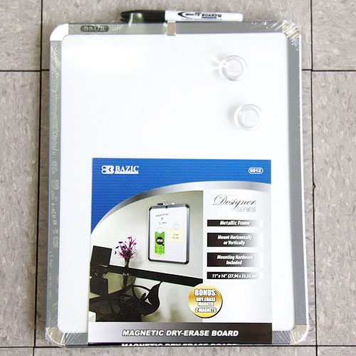 Bazic Products Bazic Magnetic Dry Erase Board with Marker & 2 Magnets