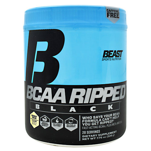 BCAA Ripped Black, Caffeine Free, 220 g (20 Servings), Beast Sports Nutrition