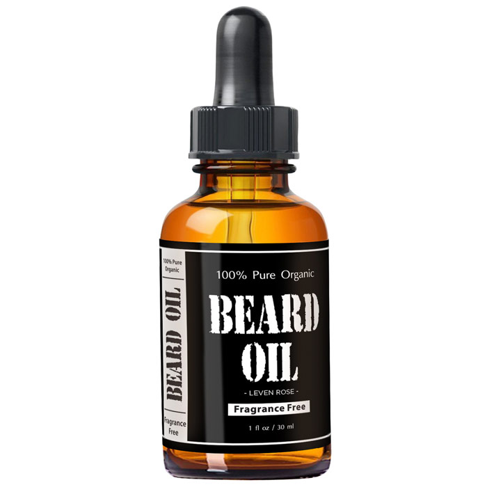 Beard Oil - Fragrance Free, 1 oz, Leven Rose