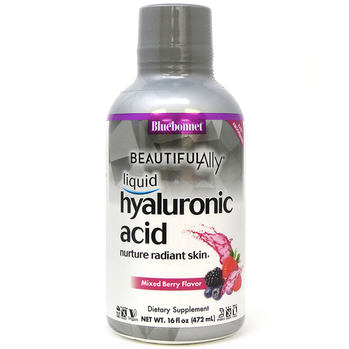 Beautiful Ally Liquid Hyaluronic Acid, Mixed Berry Flavor, 16 oz, Bluebonnet Nutrition
