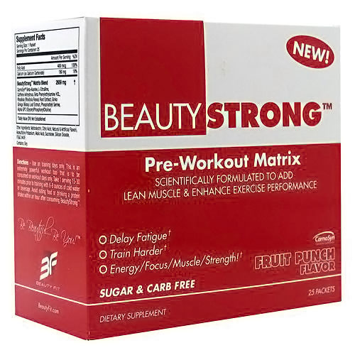 BeautyStrong Packet, Pre-Workout Matrix, 25 Packets/Box, BeautyFit