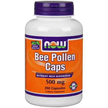 NOW Foods Bee Pollen 500mg 250 Caps, NOW Foods
