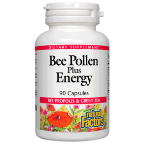 Natural Factors Bee Pollen Plus Energy 90 Capsules, Natural Factors