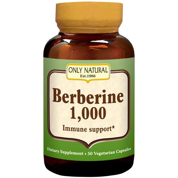 Berberine 1000, Dietary Supplement, 50 Vegetarian Capsules, Only Natural Inc.