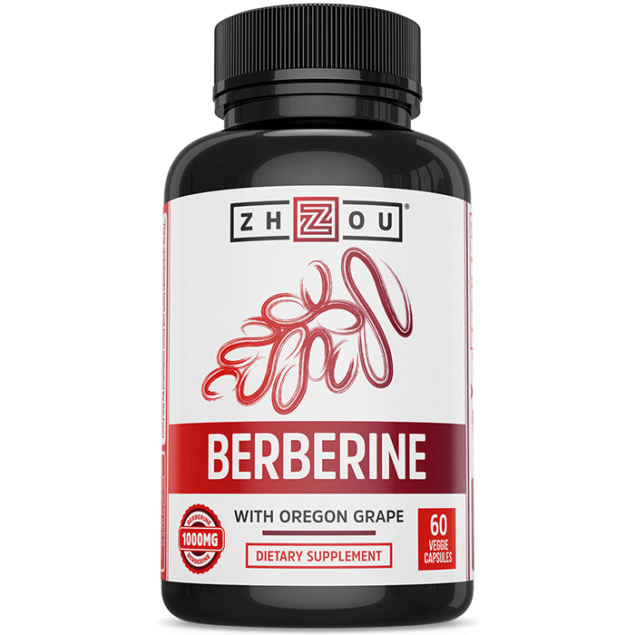 Berberine with Oregon Grape, 60 Vegetable Capsules, Zhou Nutrition