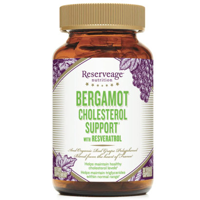 Bergamot Cholesterol Support with Resveratrol, 30 Veggie Capsules, ReserveAge Organics