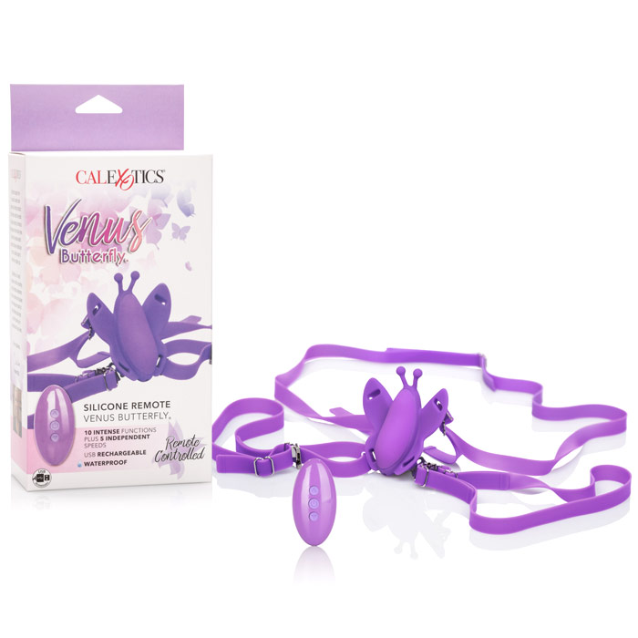 Venus Butterfly Silicone Remote Wireless Micro Butterfly, Strap-On Clit Stimlutator, California Exotic Novelties