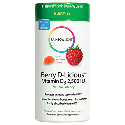 Berry D-Licious 2,500 IU Vitamin D3 Chewable, 50 Gummies, Rainbow Light