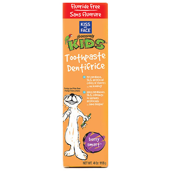 Obsessively Natural Kids Toothpaste - Berry Smart, Fluoride Free, 4 oz, Kiss My Face