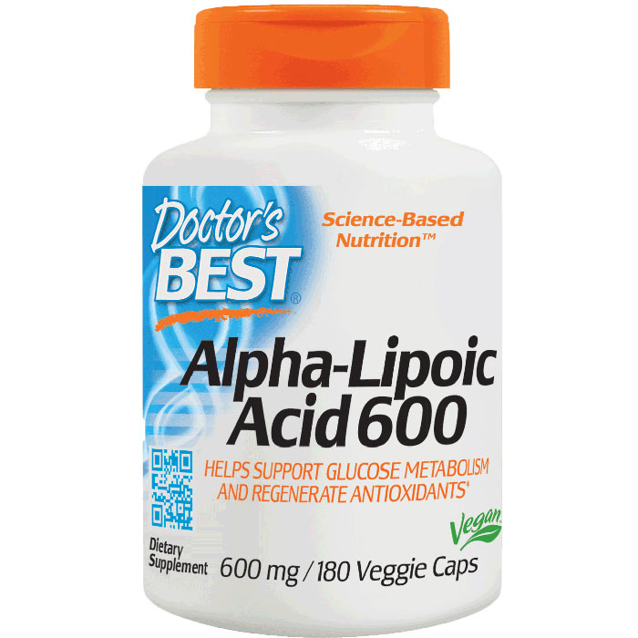 Alpha-Lipoic Acid 600 mg ALA, 180 Veggie Caps, Doctors Best